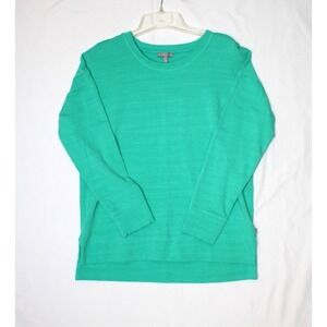 T By Talbots Long Sleeve Shirt Top Womens Green Stretch Casual Beach UPF 50 Med